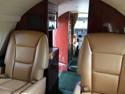 Photo of interior of the Falcon 20 400A Luxury Corporate Jet