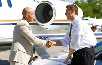 photo of Richmor Aviation salesman and private jet charter client